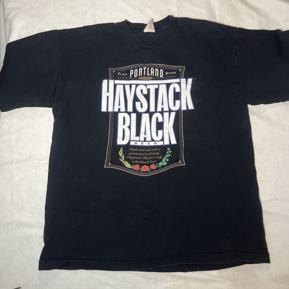 Vintage 90s Portland Brewing Company Haystack Black Porter T-Shirt Excel XL